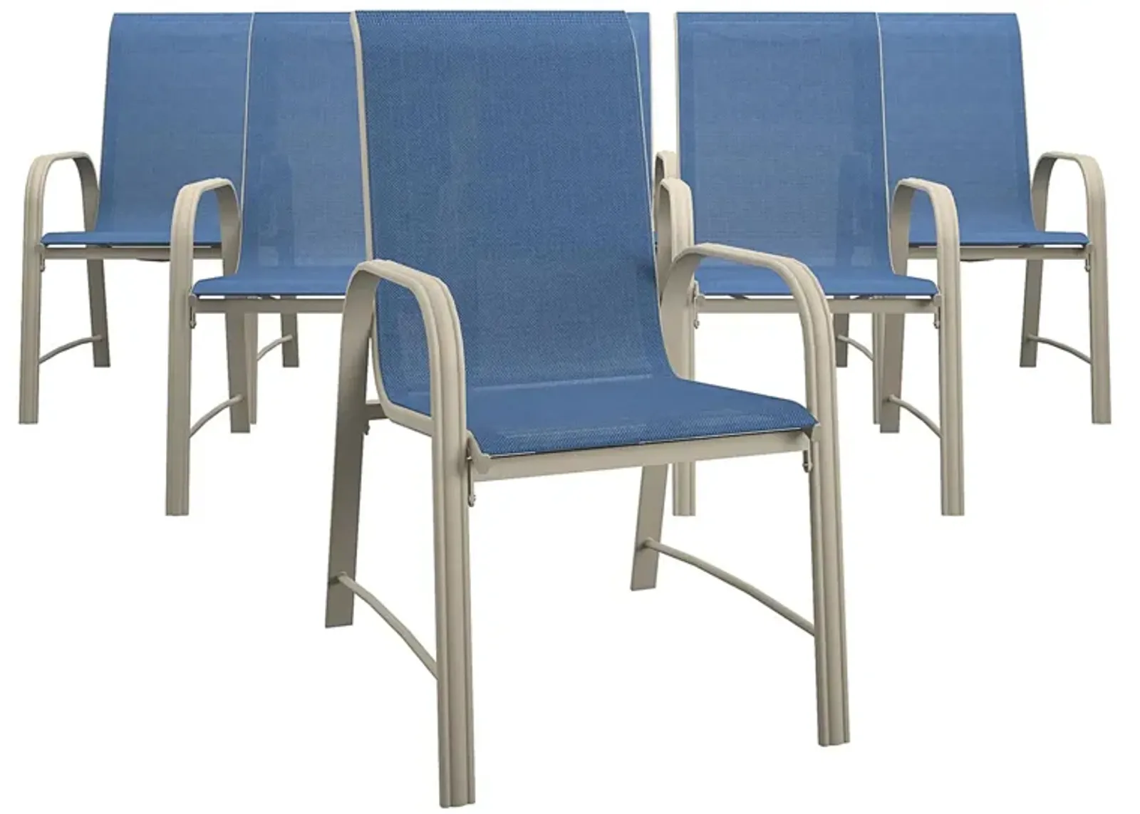 COSCO Outdoor Living Paloma Steel Patio Dining Chairs - Set of 6 in Navy by DOREL HOME FURNISHINGS