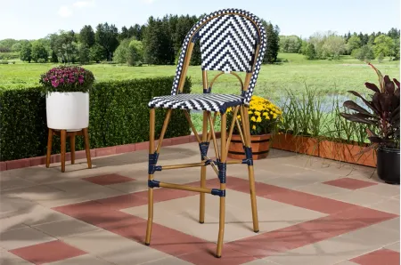 Ilene Outdoor Stackable Bistro Bar Stool in Brown by Wholesale Interiors