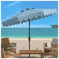 Doreen Single Scallop 9Ft Crank Outdoor Push Button Tilt Umbrella