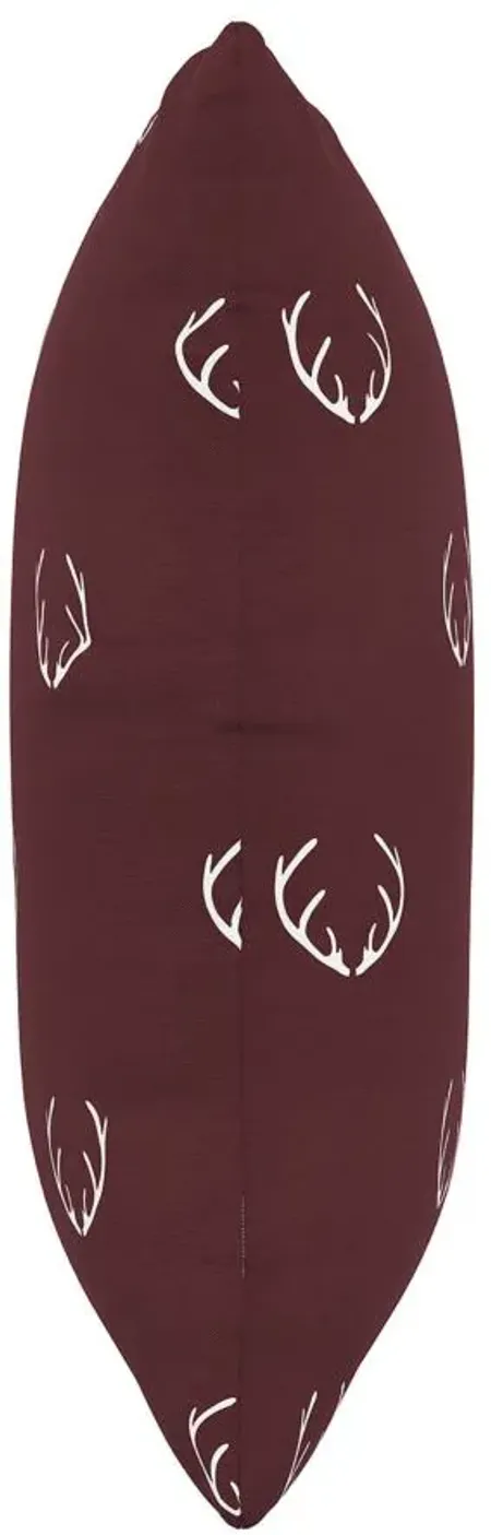 20" Holiday Antlers Pillow in Antler Maroon by Skyline