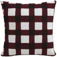 20" Holiday Plaid Pillow in Buffalo Square Holiday Red by Skyline