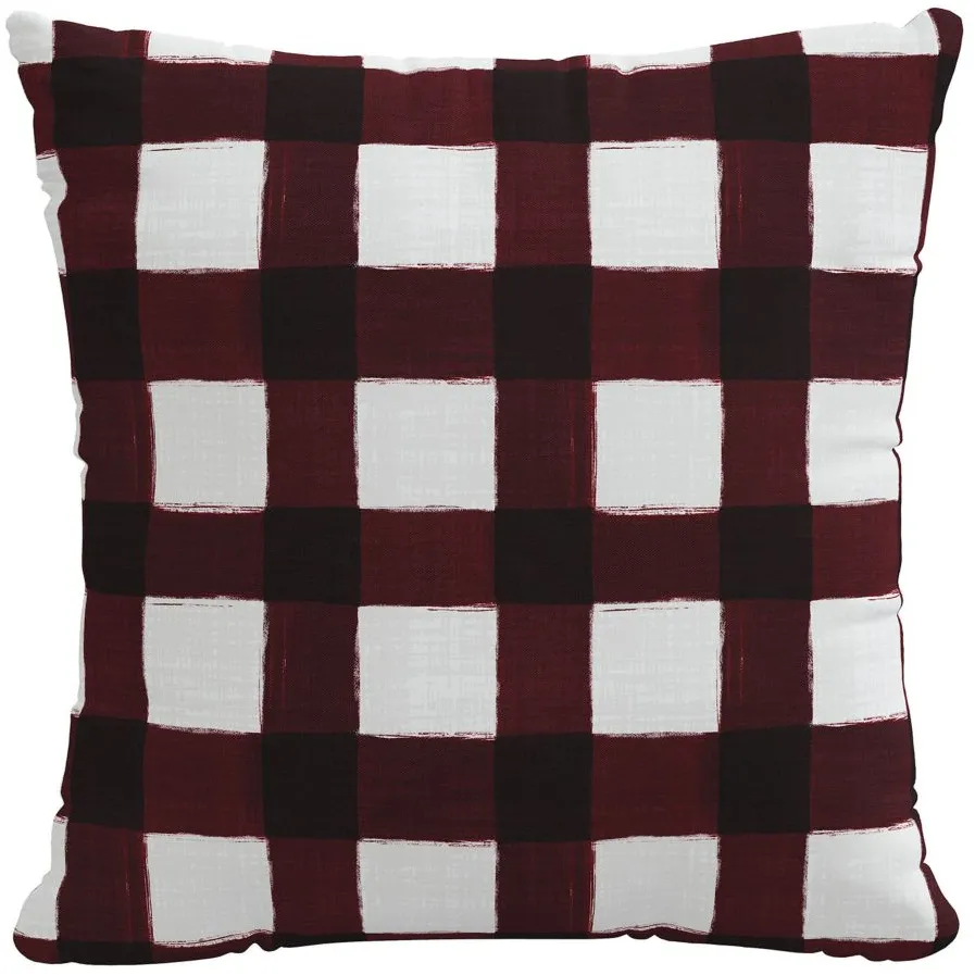 20" Holiday Plaid Pillow in Buffalo Square Holiday Red by Skyline