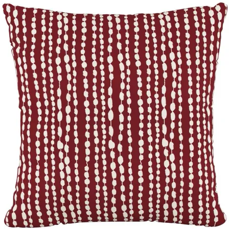 20" Holiday Stripes Pillow in Line Dot Holiday Red by Skyline