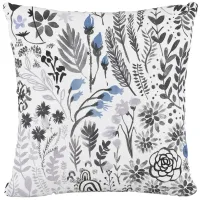 20" Floral Flair Pillow in Winter Botanical Blue by Skyline