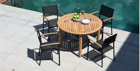 Lifestyle Garden Outdoor 5-pc. Round Dining Set in Brown by International Home Miami