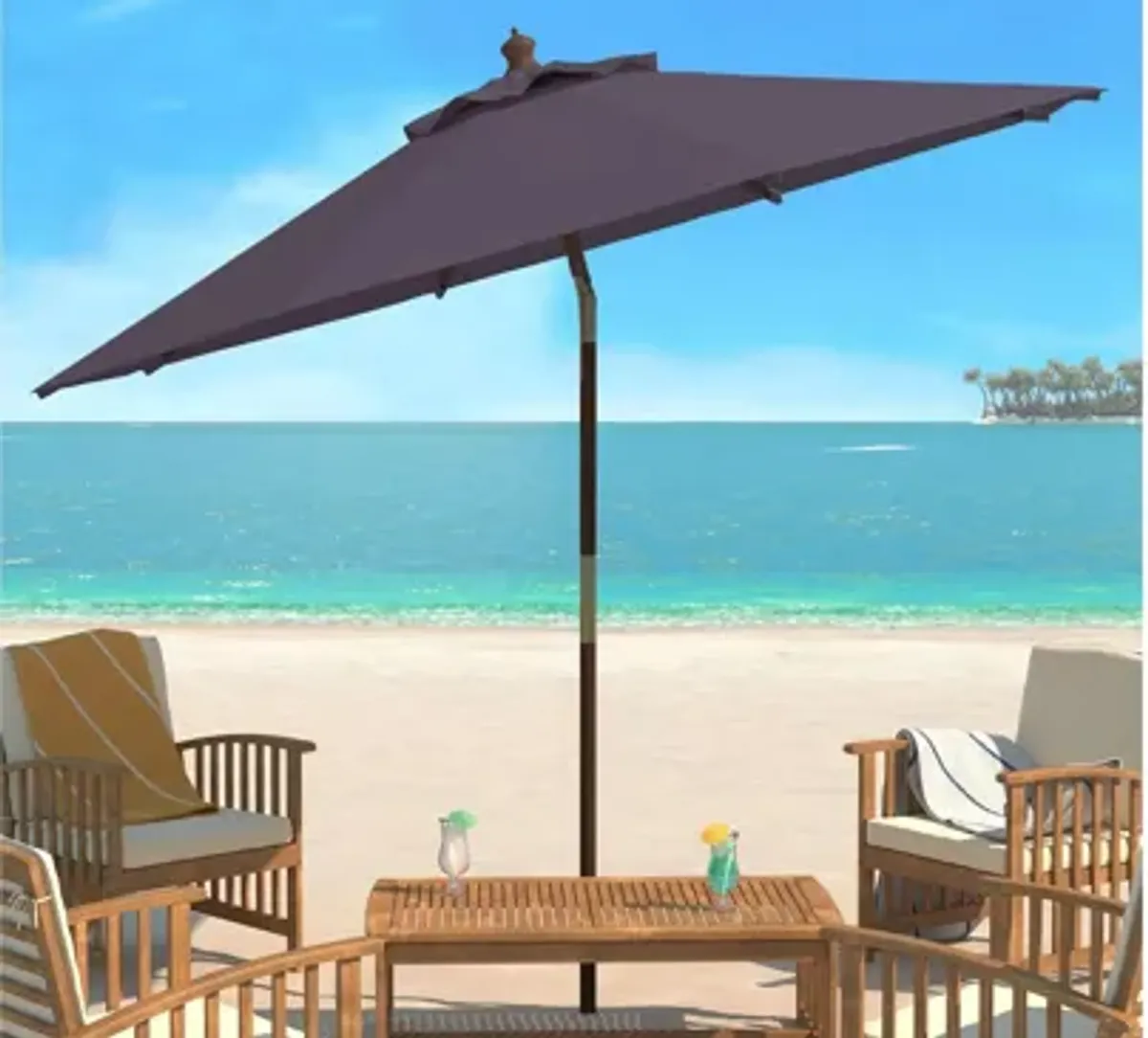 Cassidy 9 ft Wooden Outdoor Umbrella