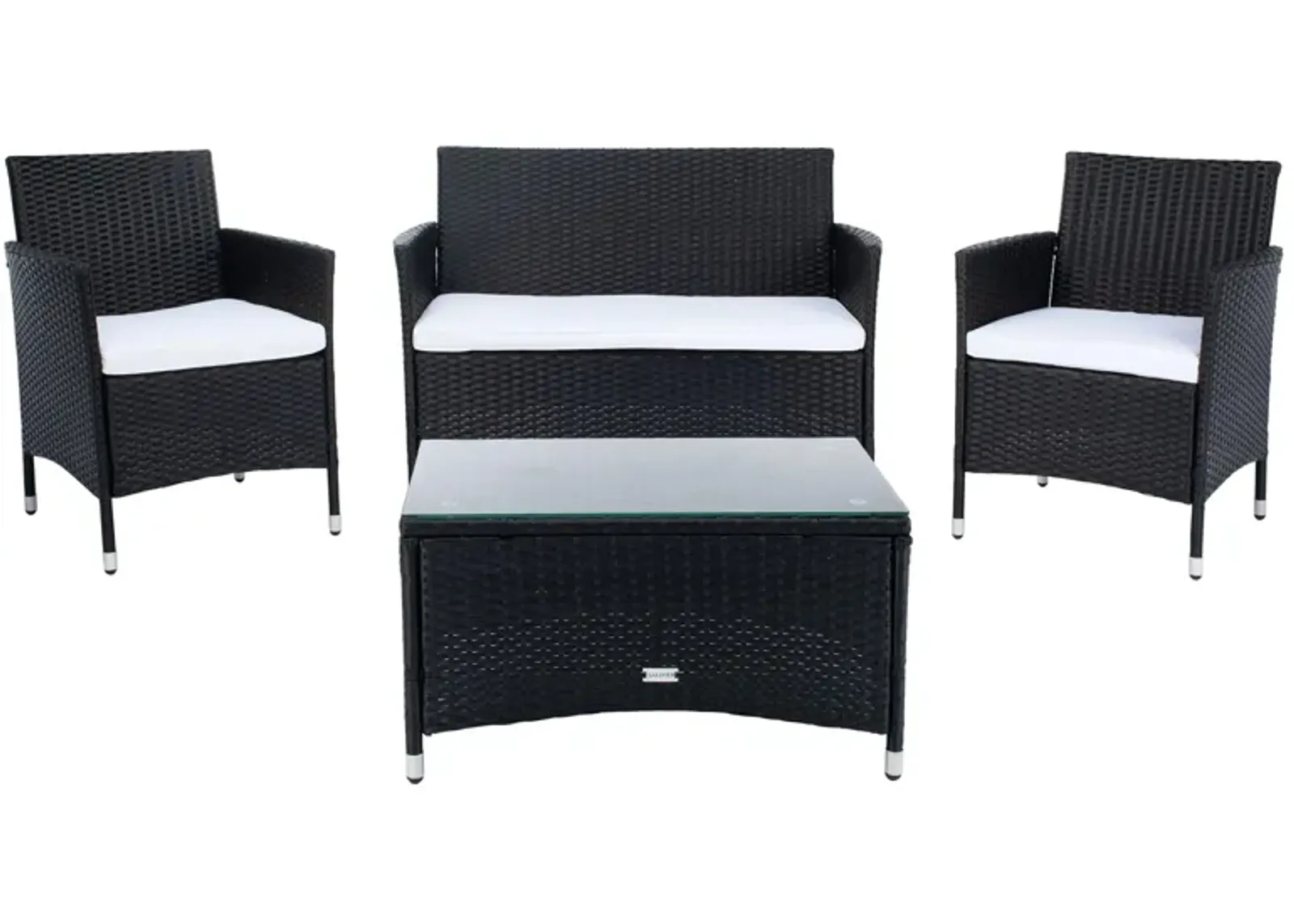 Chapman 4-pc. Patio Set in Black / White / Navy by Safavieh