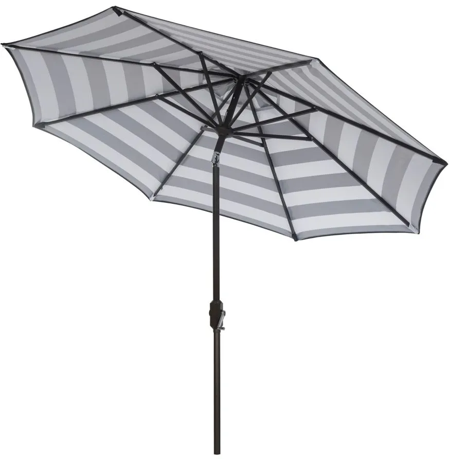 Marcie UV Resistant Fashion Line 9 ft Auto Tilt Umbrella in Black by Safavieh