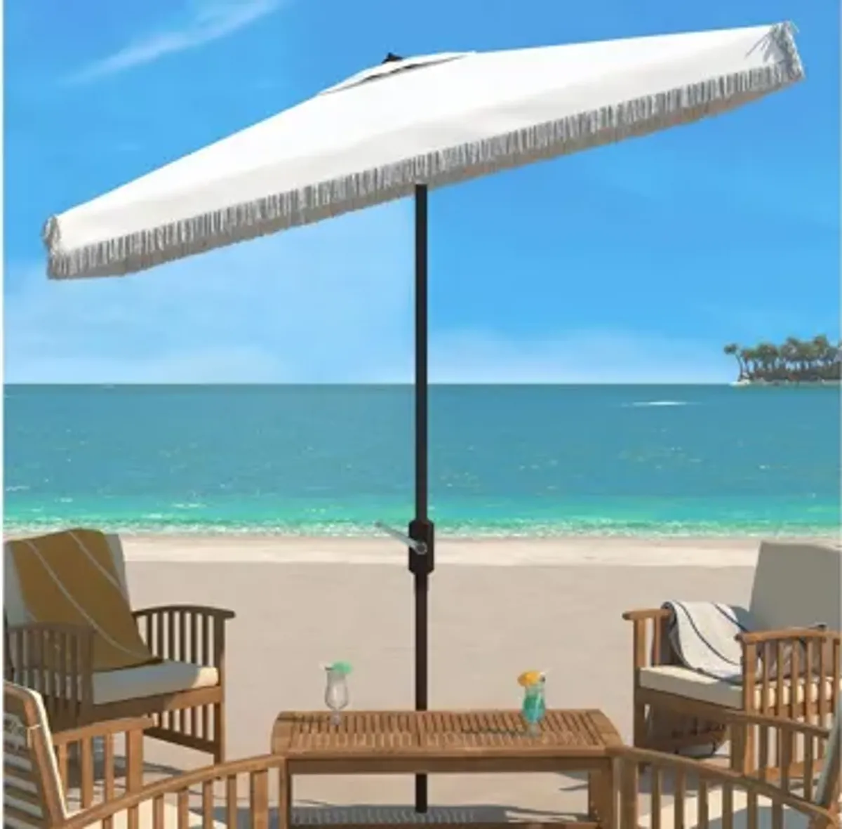 Murphy Fringe 6.5 X 10 ft Rect Crank Umbrella