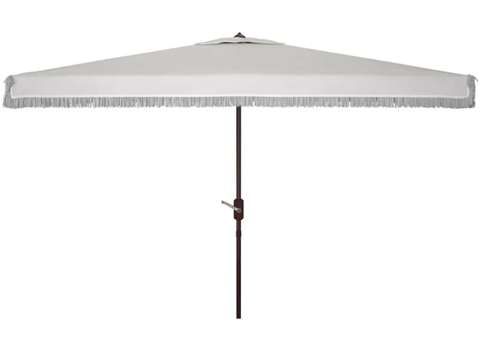 Murphy Fringe 6.5 X 10 ft Rect Crank Umbrella in Natural / Beige by Safavieh