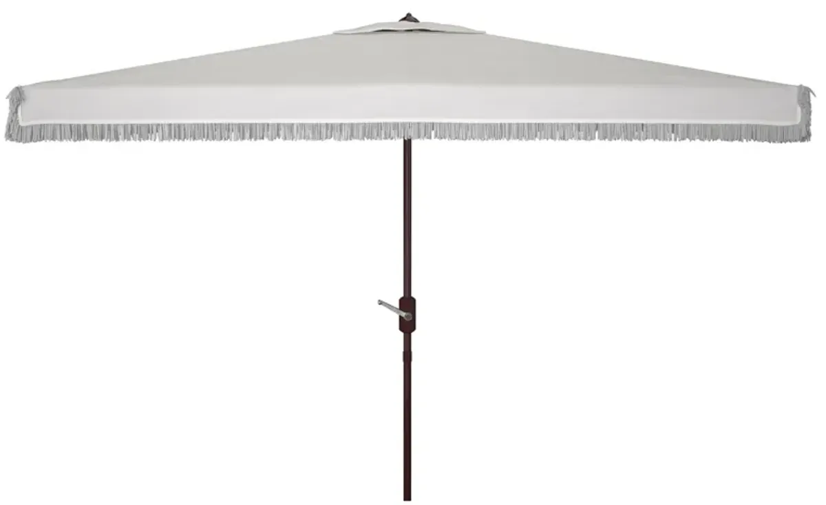 Murphy Fringe 6.5 X 10 ft Rect Crank Umbrella in Natural / Beige by Safavieh