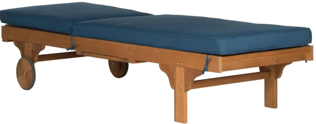 Newport Reclining Chaise Lounge Chair w/ Side Table