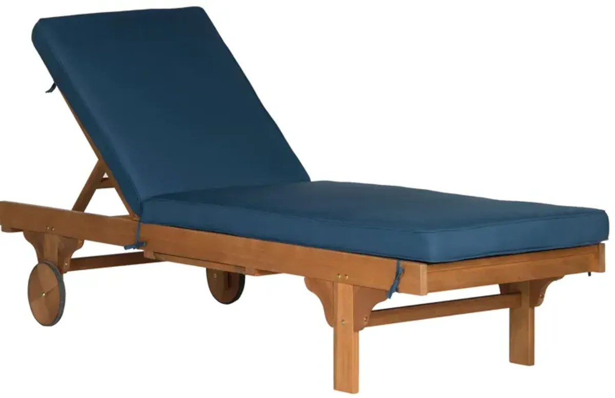 Newport Reclining Chaise Lounge Chair w/ Side Table