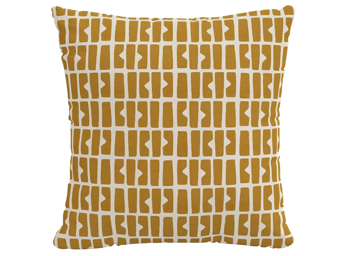 18" Outdoor Bloc Panel Pillow in Bloc Panel Mustard by Skyline