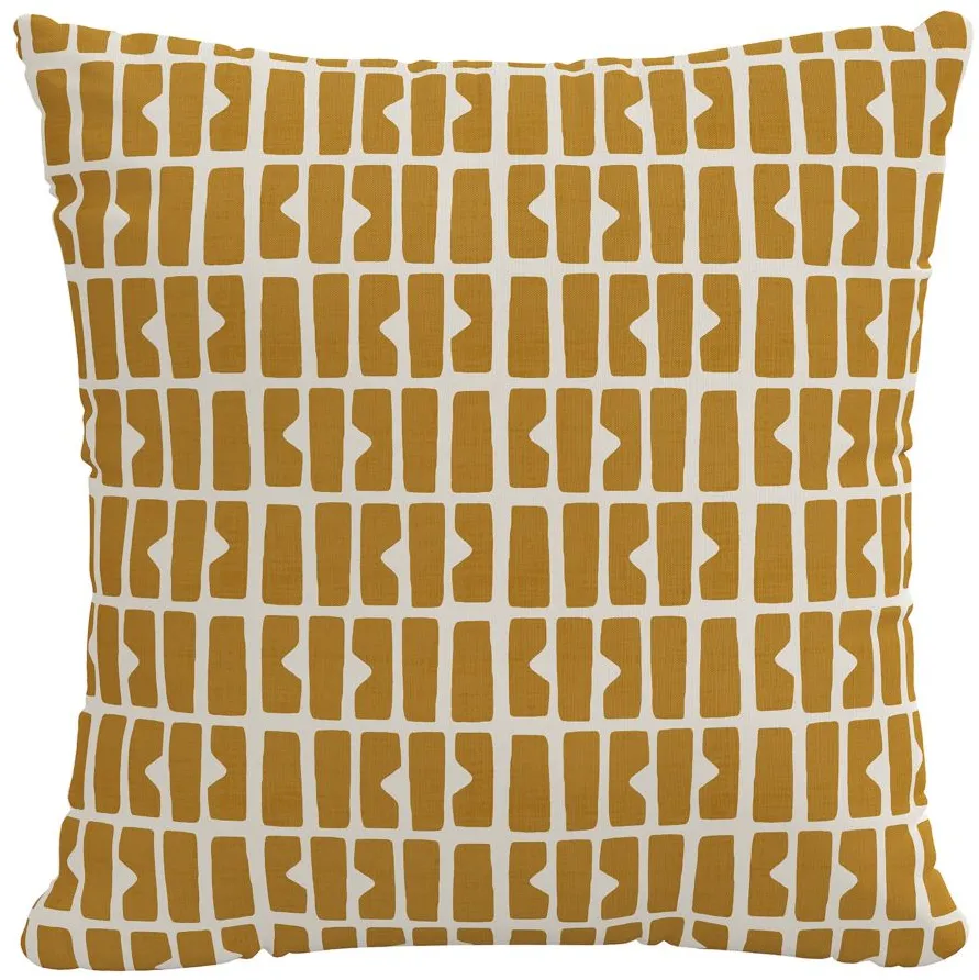 18" Outdoor Bloc Panel Pillow in Bloc Panel Mustard by Skyline