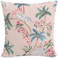 20" Outdoor Palm Leopard Pillow in Palm Leopard Blush by Skyline