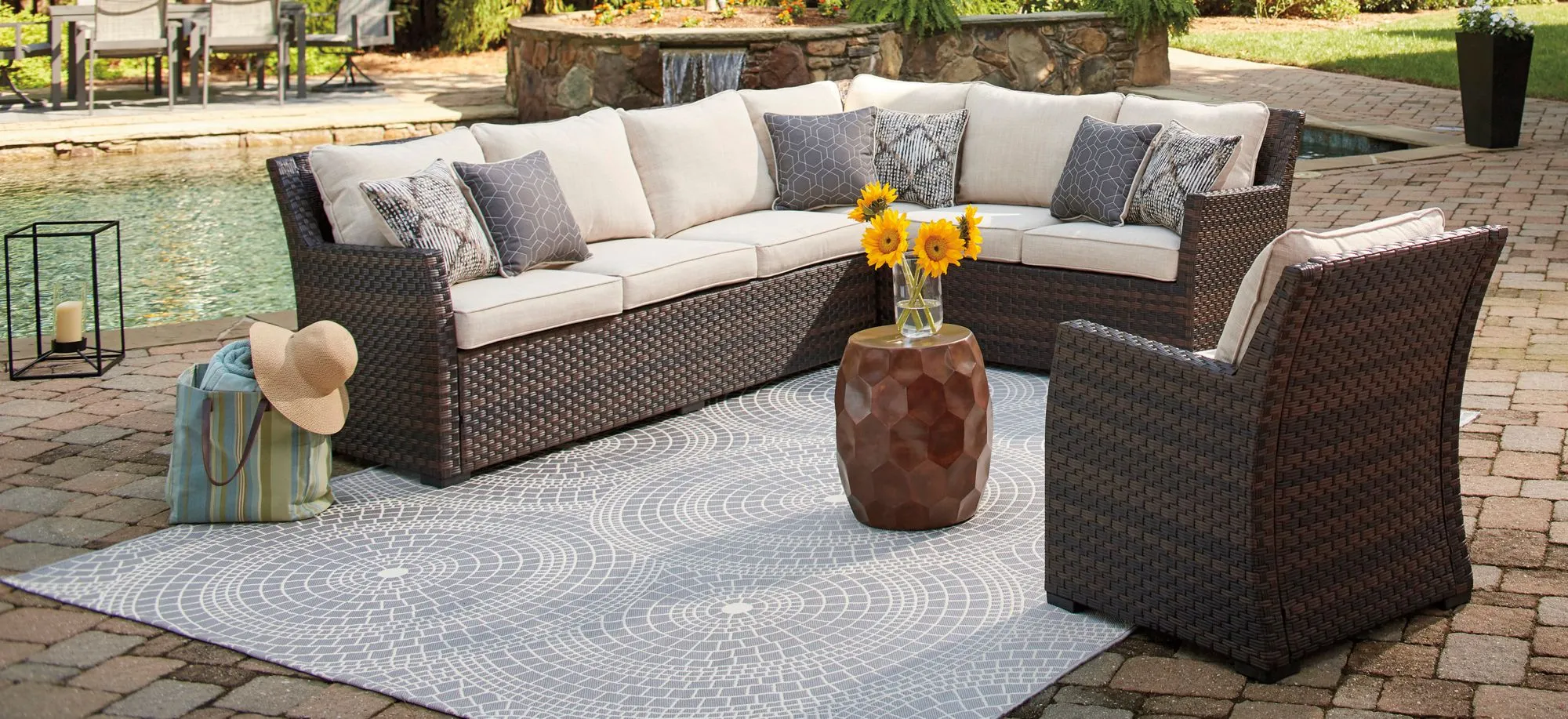 Easy Isle 3pc. Outdoor Sectional Sofa with Lounge Chair
