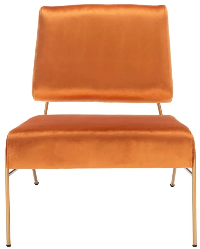 Romilly Velvet Accent Chair in Sienna / Gold by Safavieh