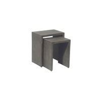 Grace Outdoor Nesting Side Tables Set of 2 in Gray by Greypoint Furnishings