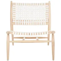 Soleil Accent Chair in White / Natural by Safavieh