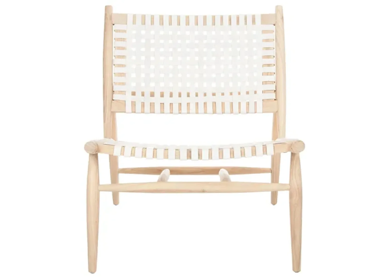 Soleil Accent Chair in White / Natural by Safavieh