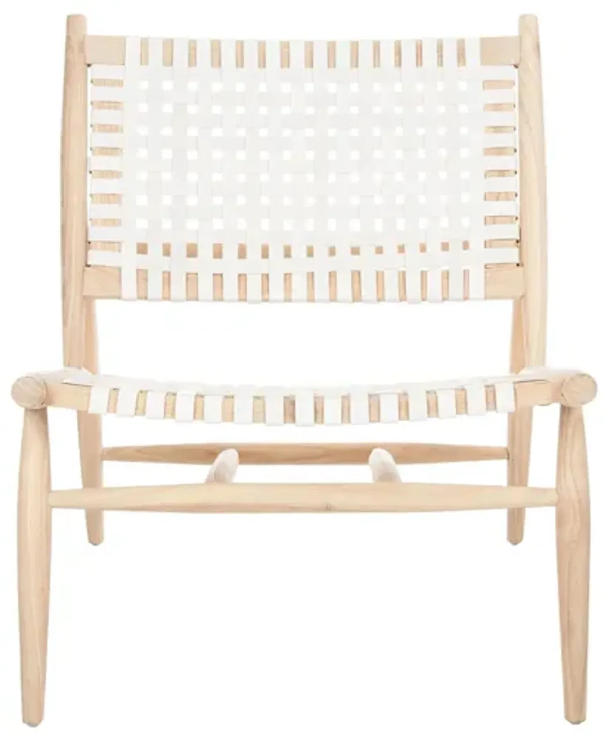 Soleil Accent Chair in White / Natural by Safavieh