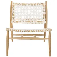 Bandelier Accent Chair in White / Natural by Safavieh