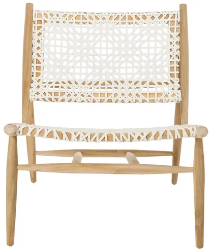 Bandelier Accent Chair in White / Natural by Safavieh