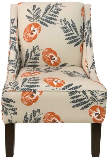 Tatum Accent Chair in Mod Floral Orange by Skyline