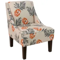 Tatum Accent Chair in Mod Floral Orange by Skyline