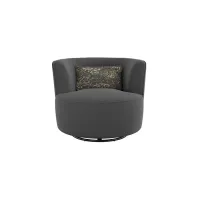 Benzley Swivel Glider Accent Chair in graphite by Emerald Home Furnishings