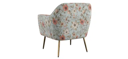 Ophelia Floral Print Accent Chair in rose with floral print by Emerald Home Furnishings
