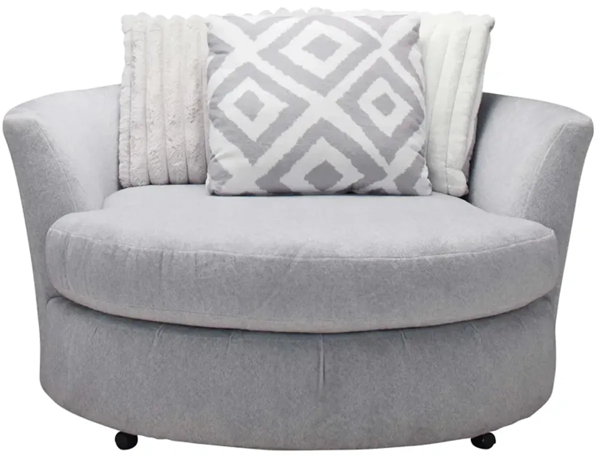 Mondo Swivel Chair in Tweed Silver by Albany Furniture