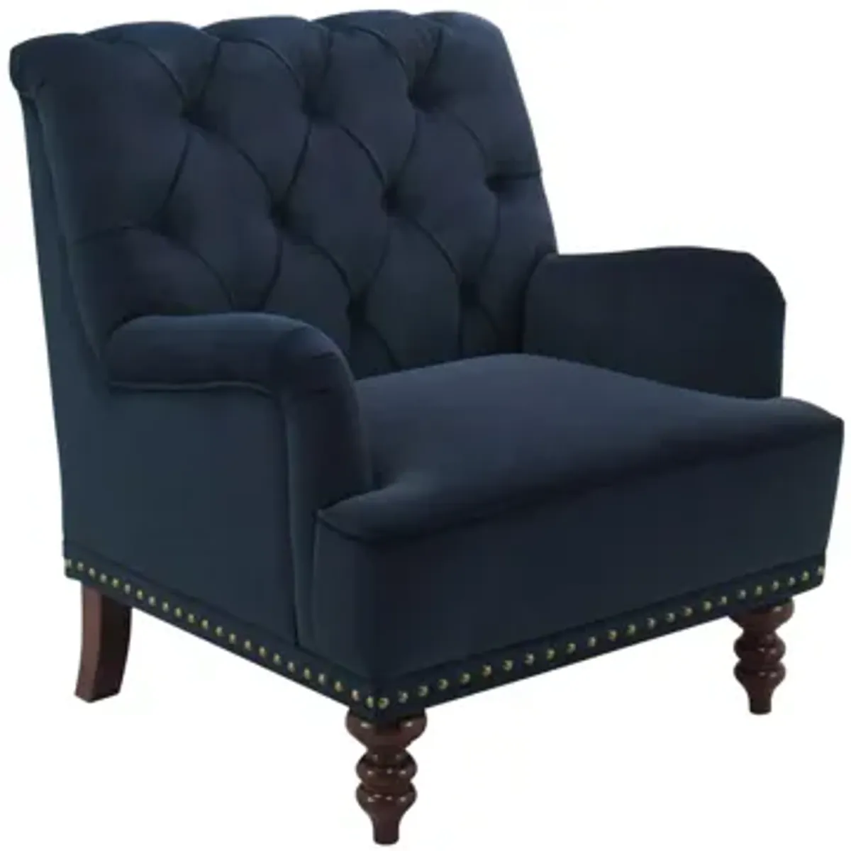 Camila Tufted Accent Chair in Navy by Bellanest