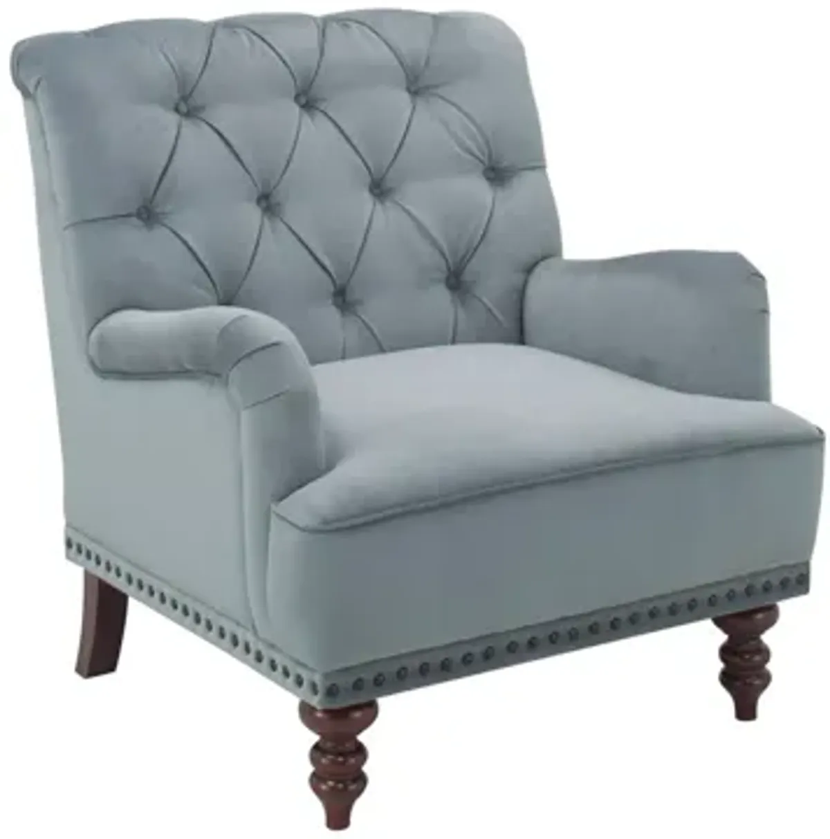 Camila Tufted Accent Chair in Powder Blue by Bellanest