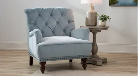Camila Tufted Accent Chair in Powder Blue by Bellanest