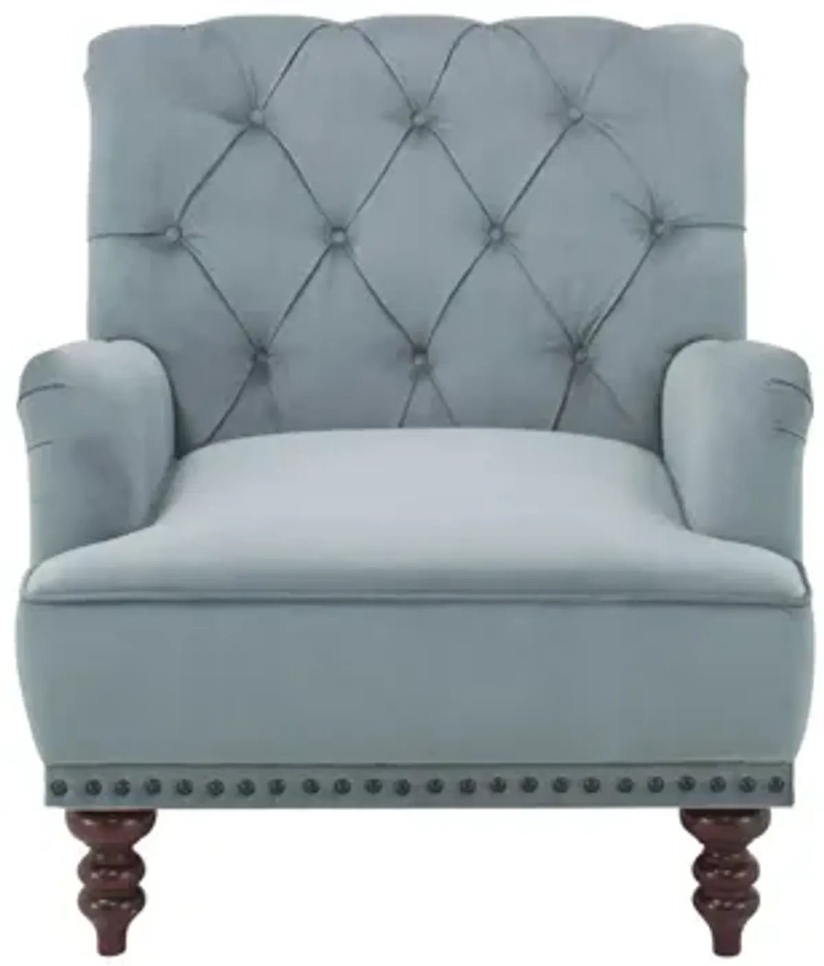 Camila Tufted Accent Chair in Powder Blue by Bellanest