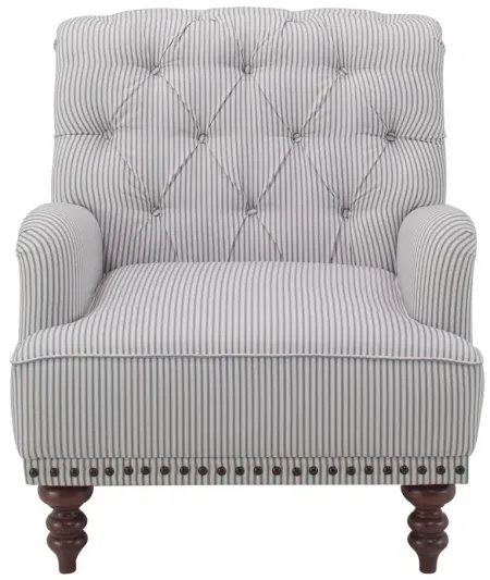 Camila Tufted Accent Chair in Linen Grey/White by Bellanest