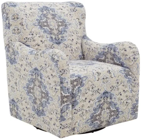Jane Swivel Chair in Sabra Blue Bell by Chairs America