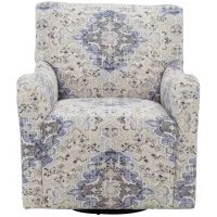 Jane Swivel Chair in Sabra Blue Bell by Chairs America