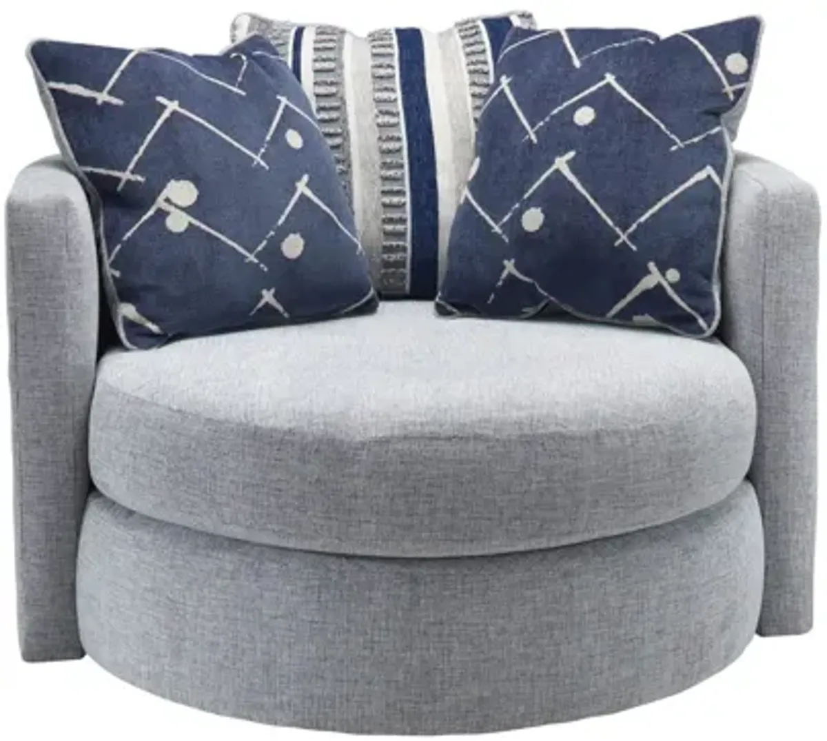 Alston Swivel Chair in Persia Indigo by Albany Furniture