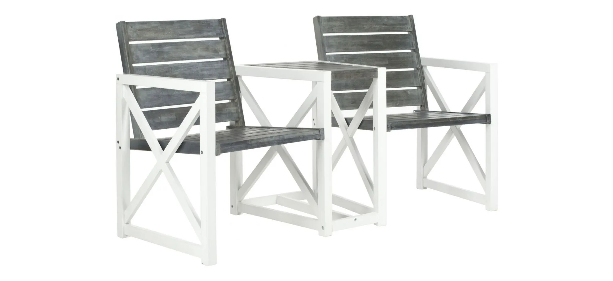 Jovanna Outdoor Bench in White / Gray by Safavieh