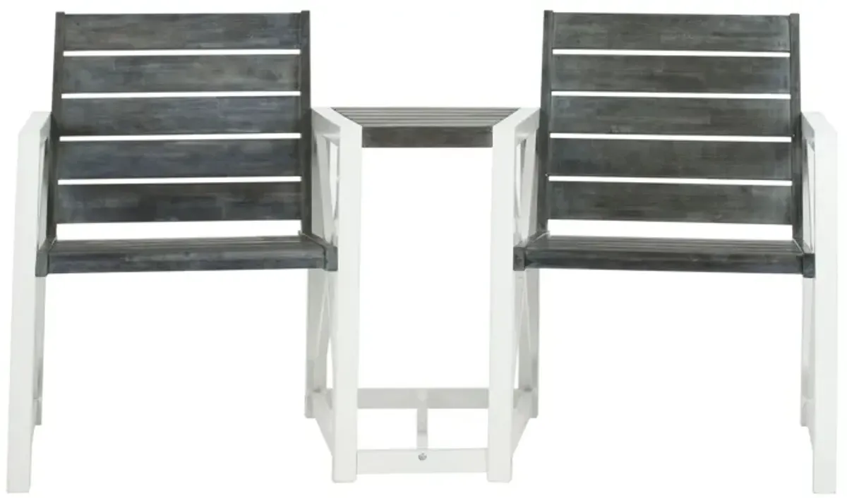 Jovanna Outdoor Bench in White / Gray by Safavieh