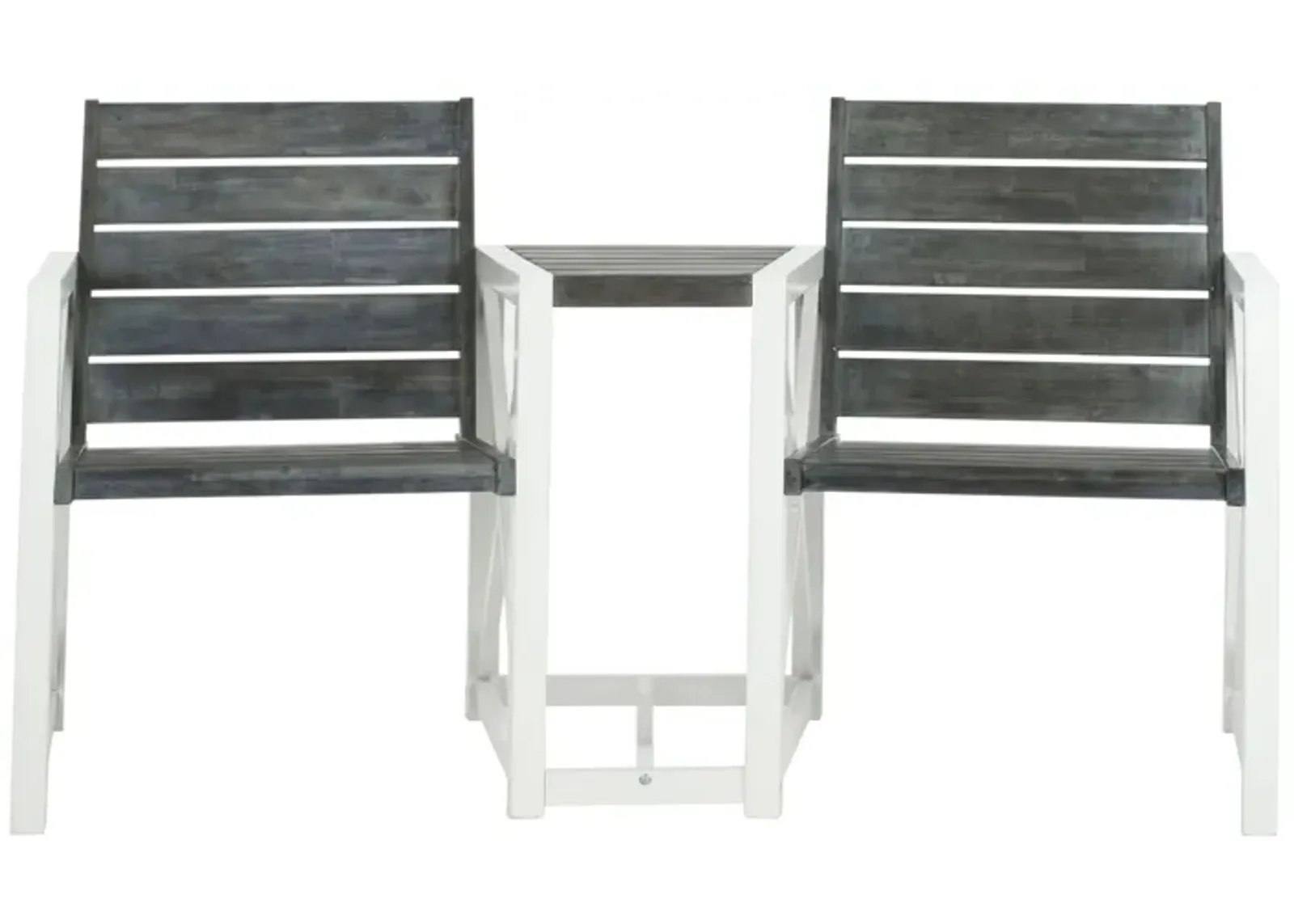 Jovanna Outdoor Bench in White / Gray by Safavieh