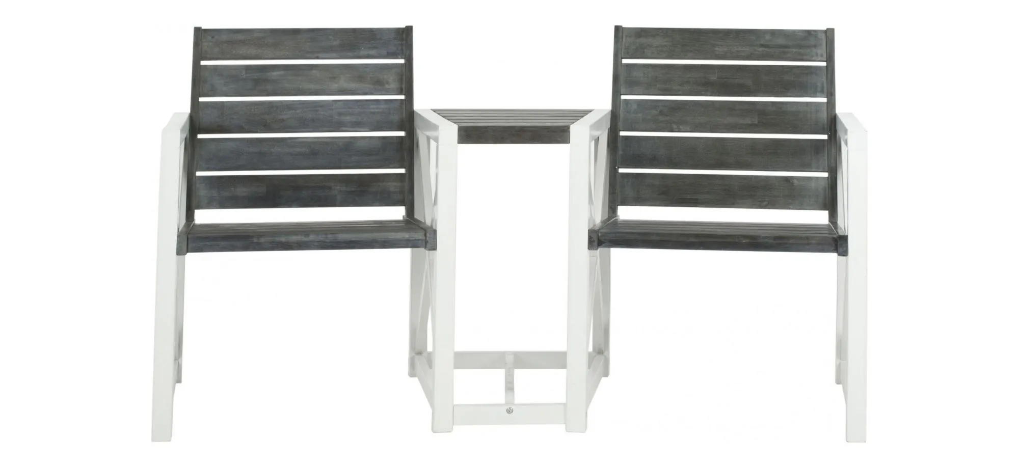 Jovanna Outdoor Bench in White / Gray by Safavieh