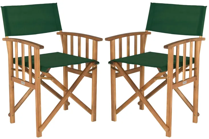 Laguna Outdoor Director Chair: Set of 2 in Green by Safavieh