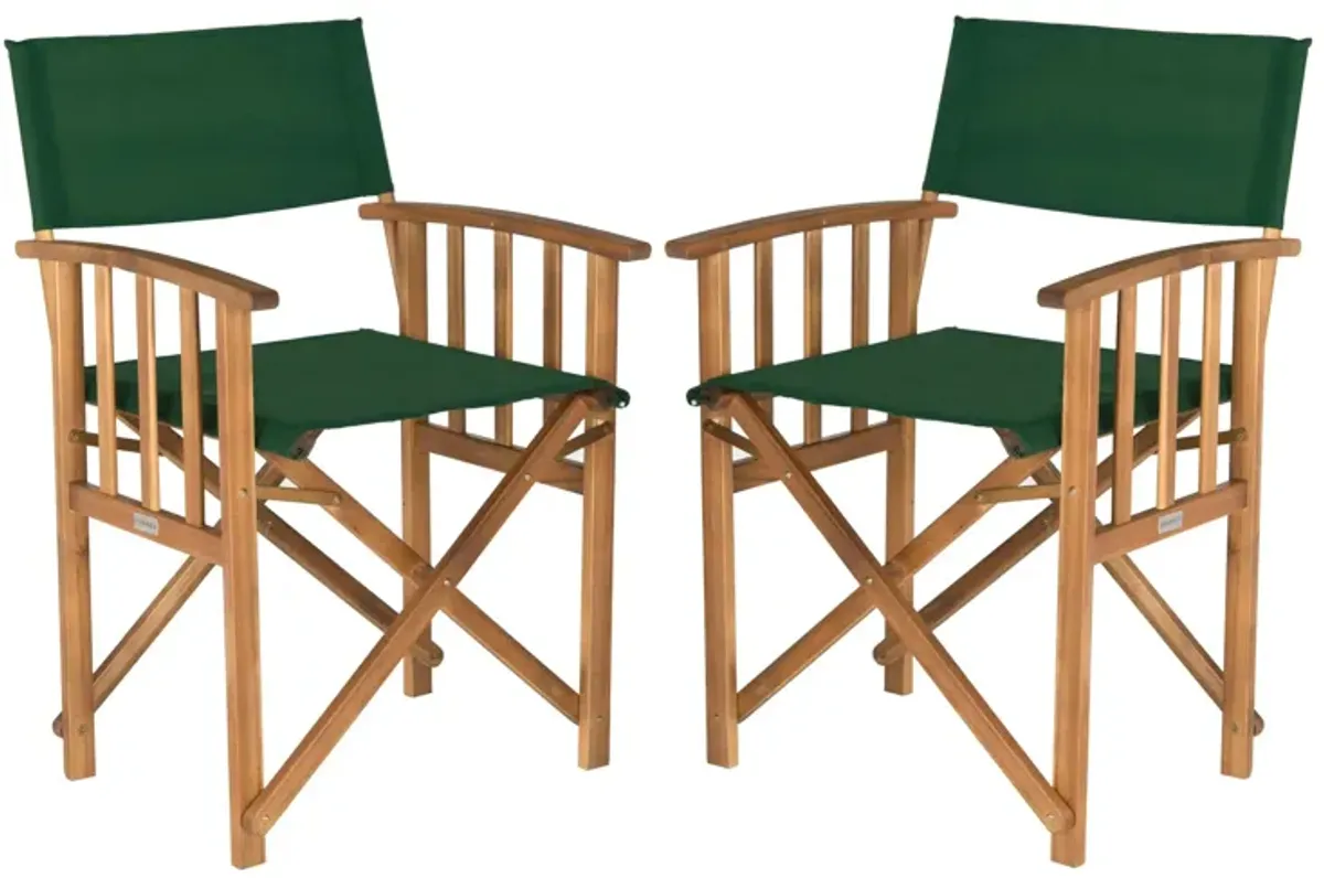 Laguna Outdoor Director Chair: Set of 2 in Green by Safavieh