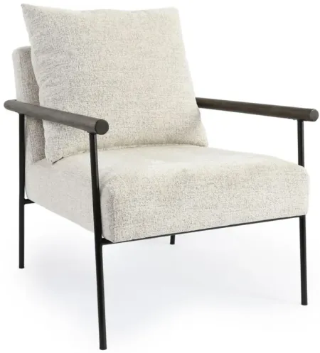 Cohen Accent Chair in Beige Upholstery, Black Frame by Classic Home