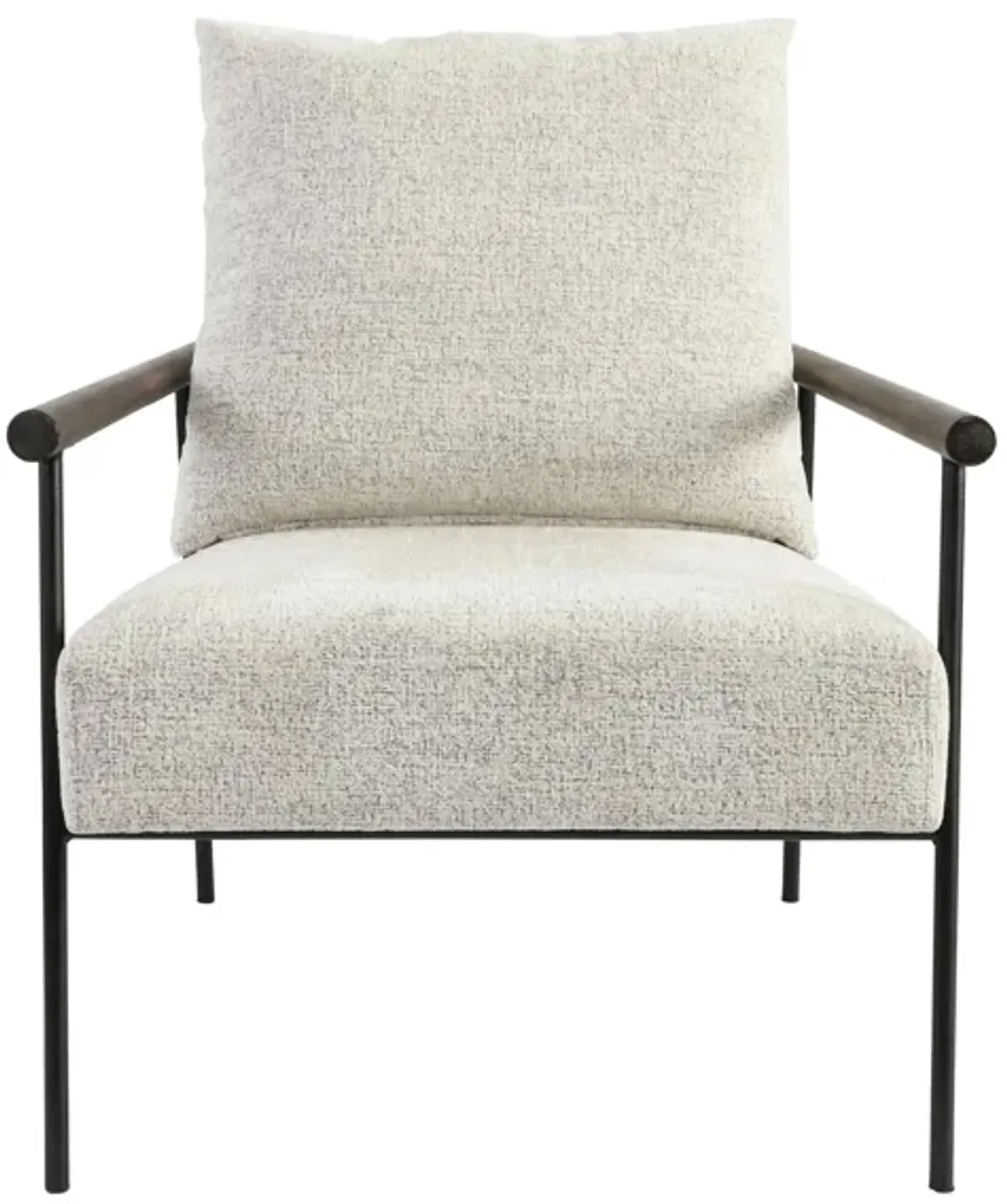 Cohen Accent Chair in Beige Upholstery, Black Frame by Classic Home