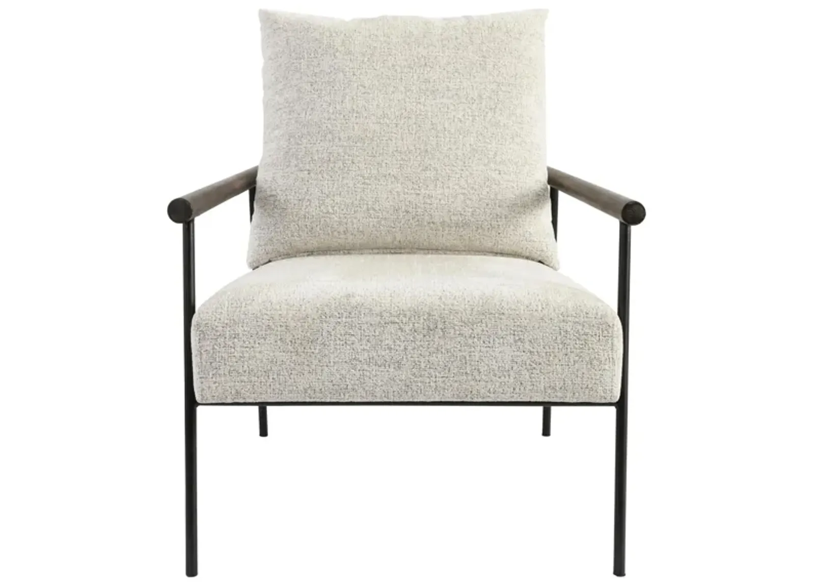 Cohen Accent Chair in Beige Upholstery, Black Frame by Classic Home